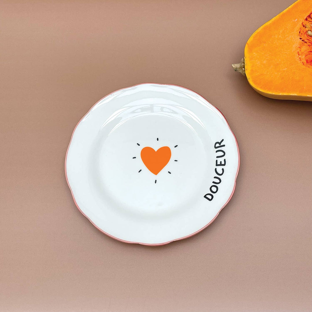 Set of 4 Love Heart Dessert Plates