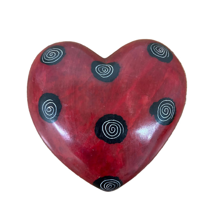 Small Solid Stone Heart Red