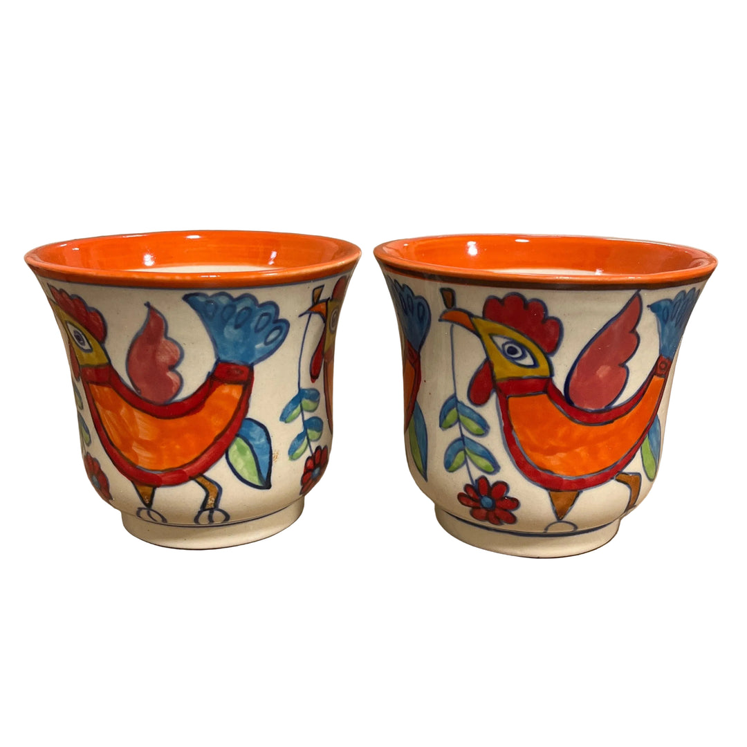 Set of 2 Hen Plant Pots