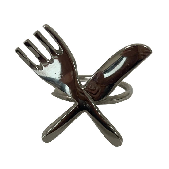 Set of 6 Metal Knife & Fork Napkin Rings