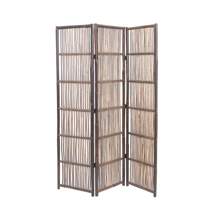 Rattan and Wood Room Divider