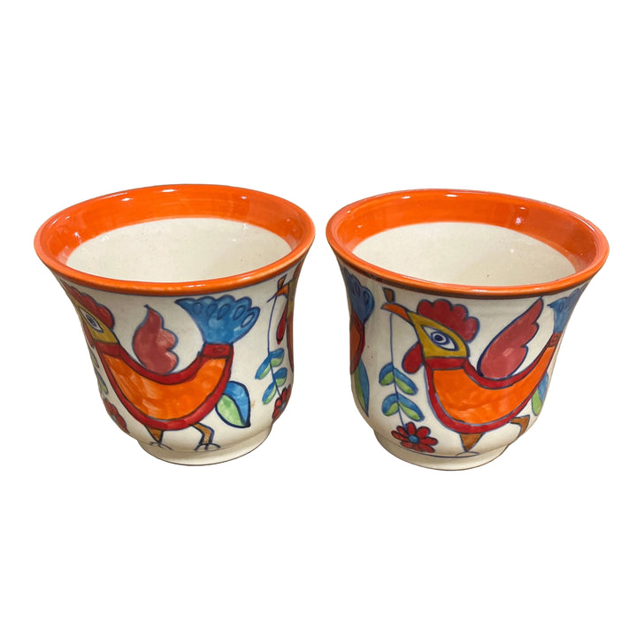 Set of 2 Hen Plant Pots