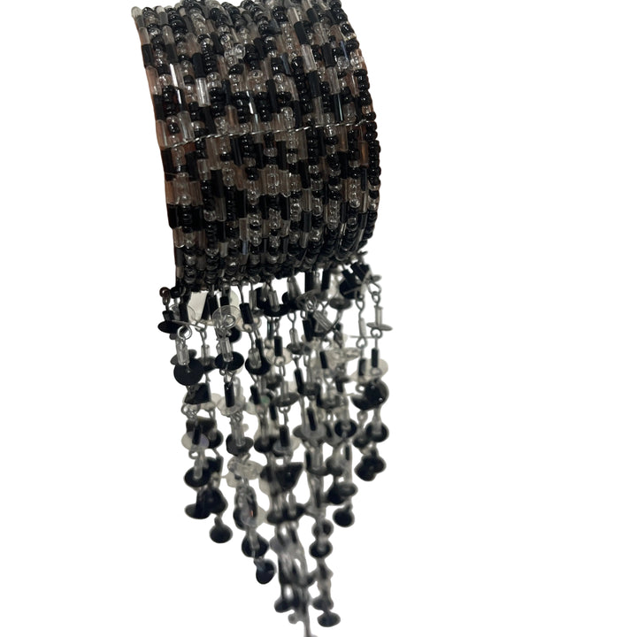 Handmade Beaded Cuff Bracelet Black
