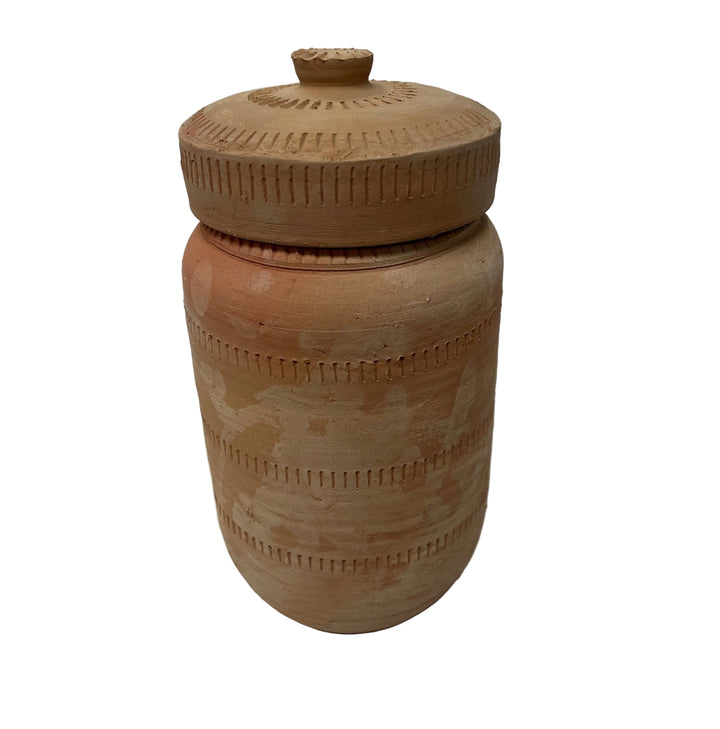 Terracotta Jar and Lid Garden Ornament