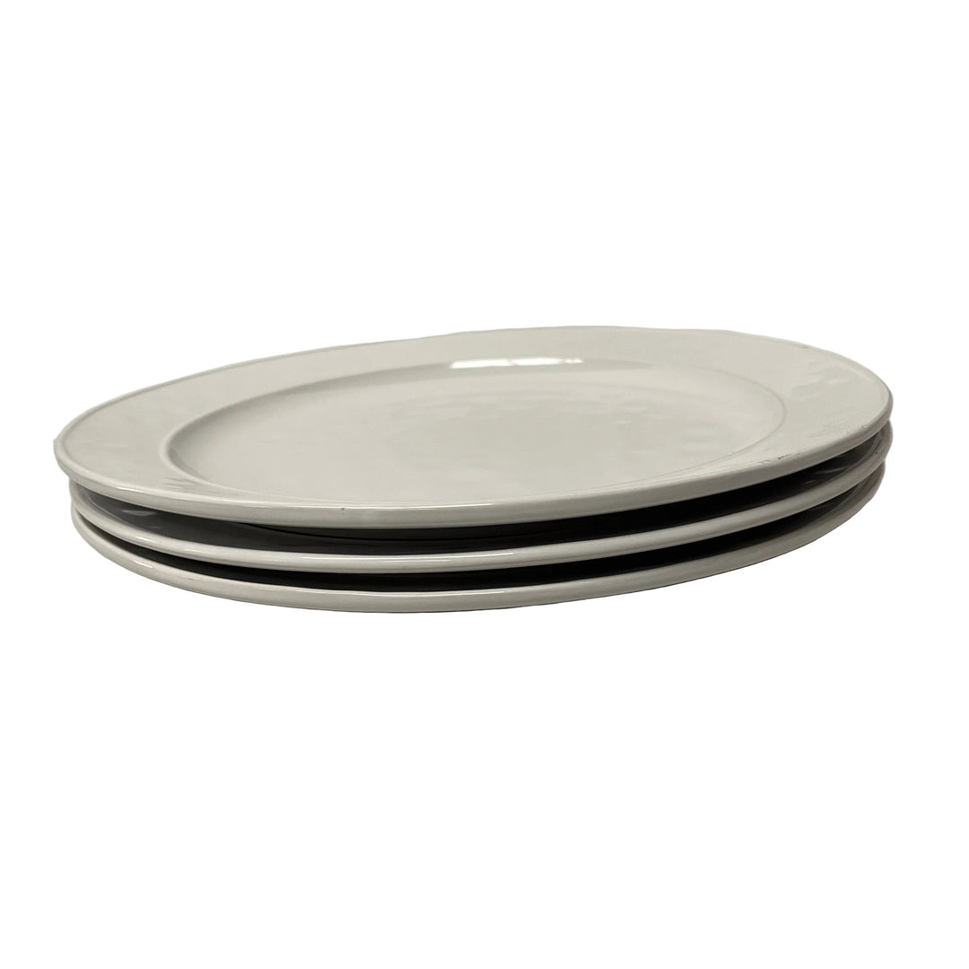Home Bird Set of 3 Large Serving Plates White