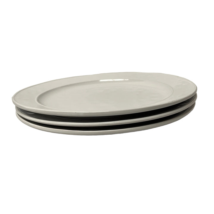 Home Bird Set of 3 Large Serving Plates White