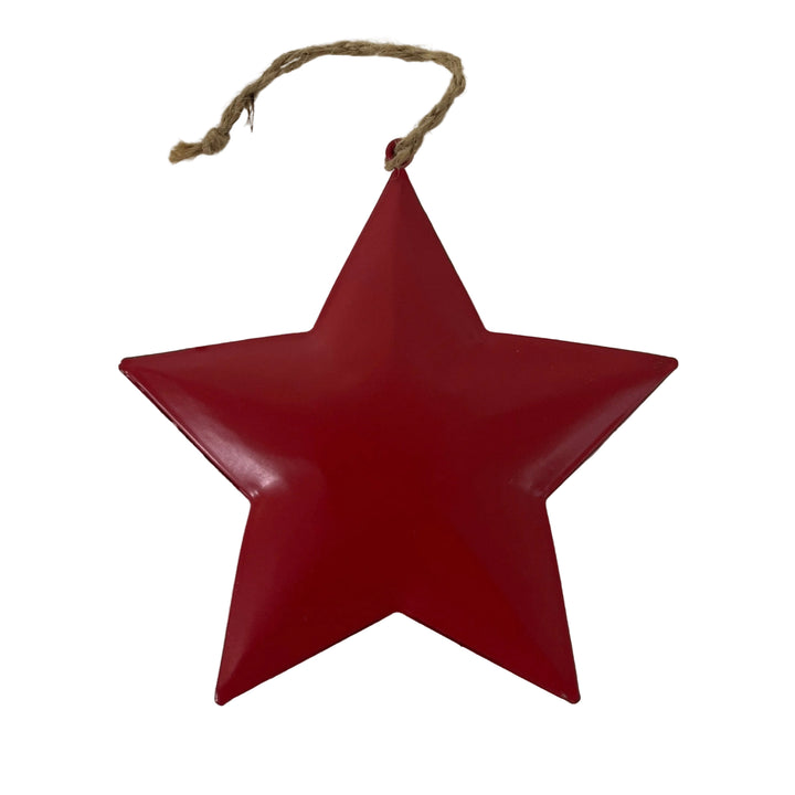 Metal Star Hanging Shaped Tree Decor Red
