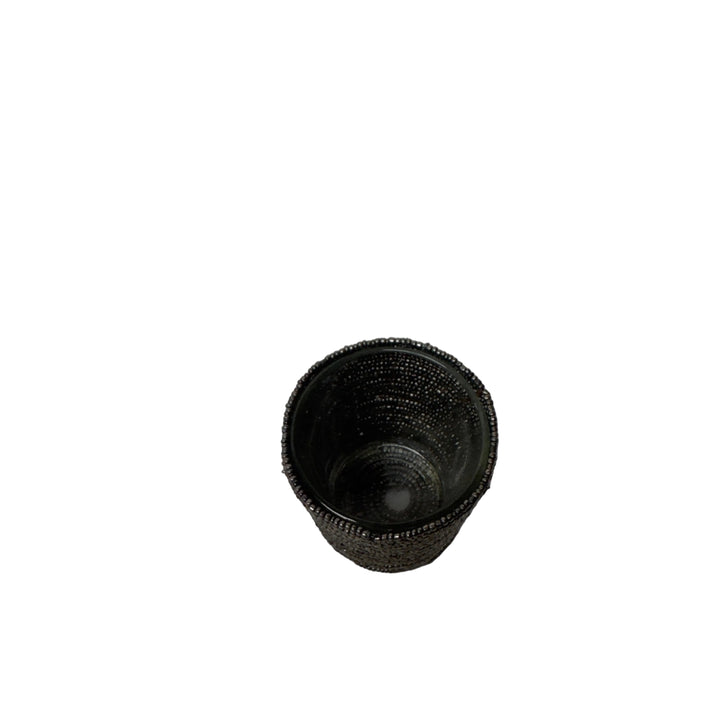 Beaded Tea light Holder in Grey