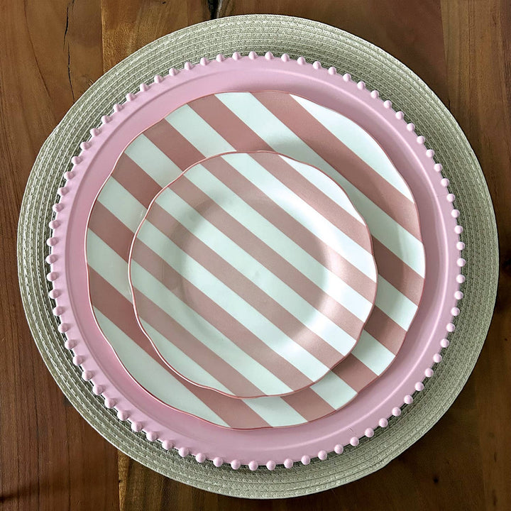 Set of 4 Pink Trattoria Dinner Plates