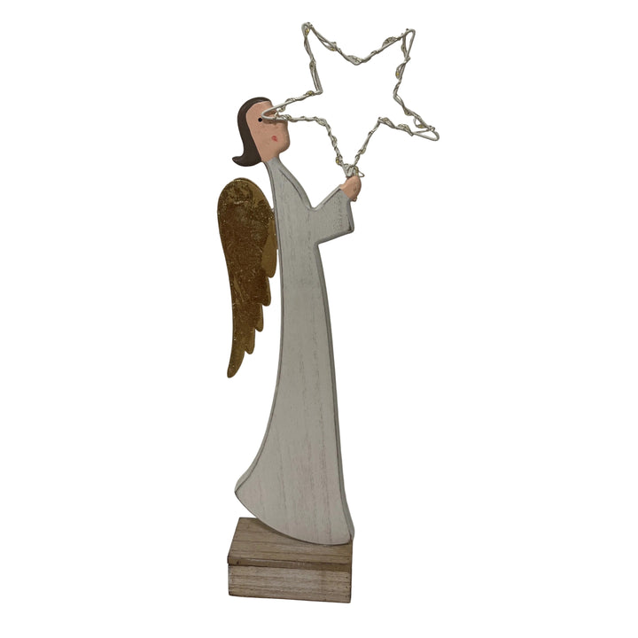 Large Angel on Plinth LED Star