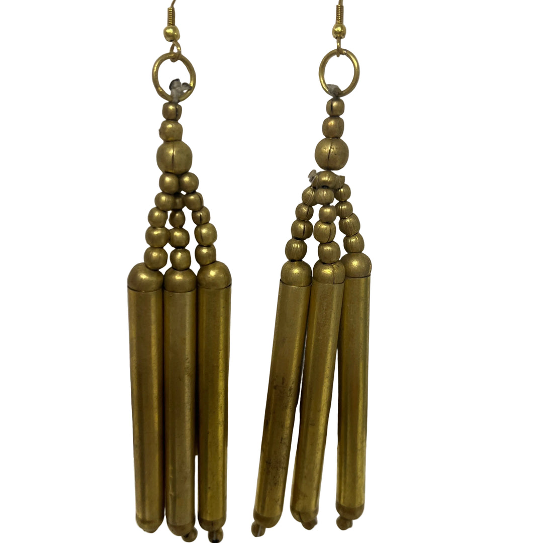 Pair of Handmade Gold Drop Earrings