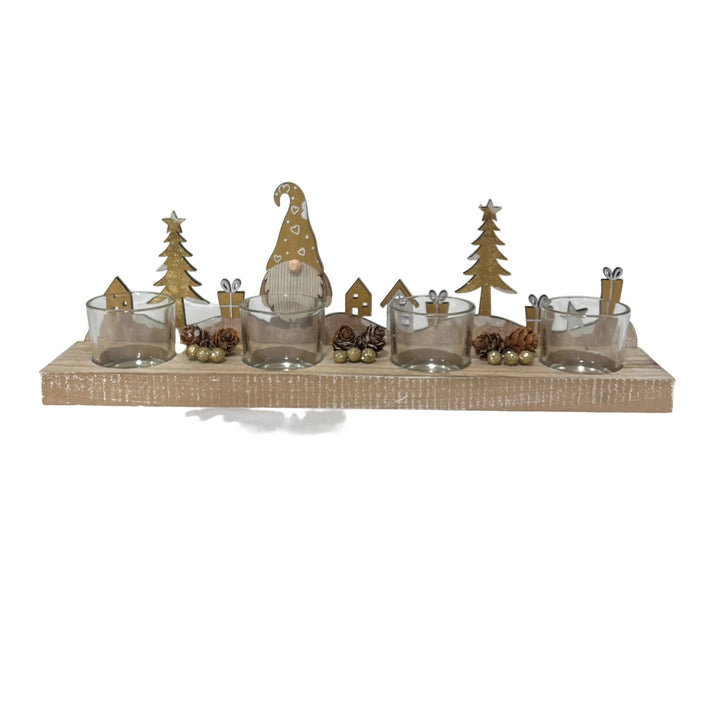 Santa Wooden Tealight Holder