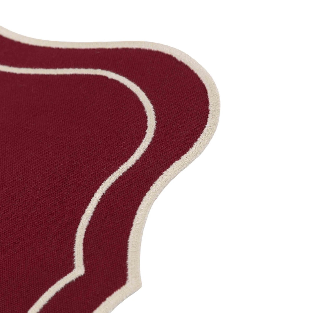 Set of 4 Heritage Scallop Placemats Merlot