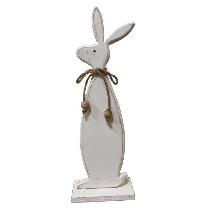 Wooden Standing Rabbit on Plinth