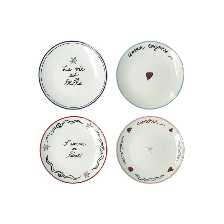 Set of 4 Love in Freedom Dessert Plates