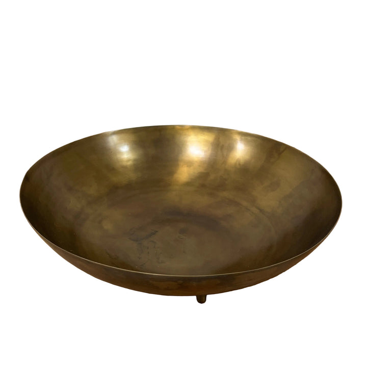Large Bronze Legged Metal Bowl