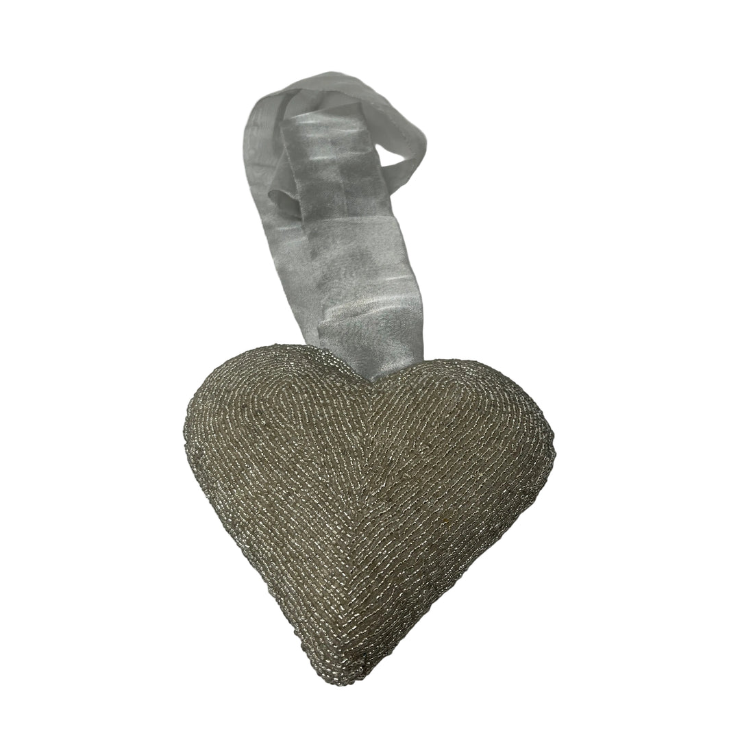X Large Silver Heart Hanging Decor