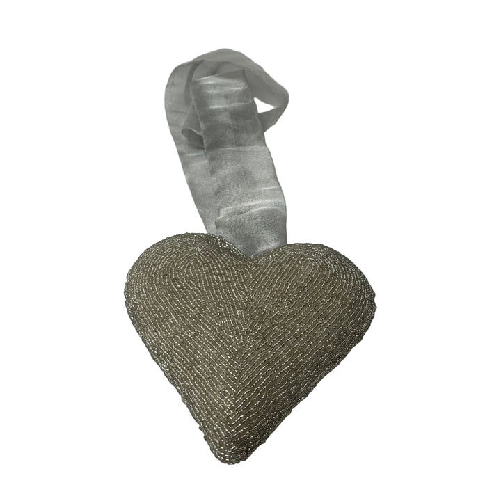 X Large Silver Heart Hanging Decor