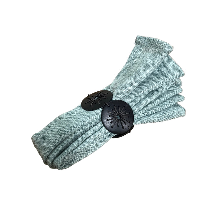 Set of 6 Black Wooden Effect Napkin Rings
