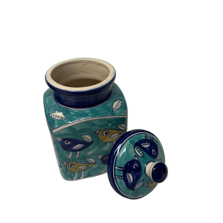 Pair of Song bird Jars