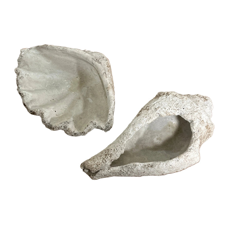 Set Of 2 Shell Garden Ornaments