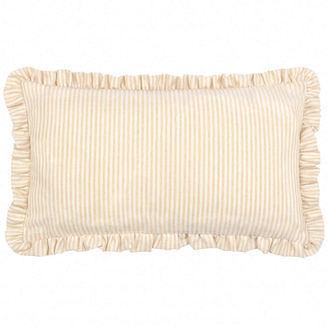 Daisies Embroidered Ruffle Cushion