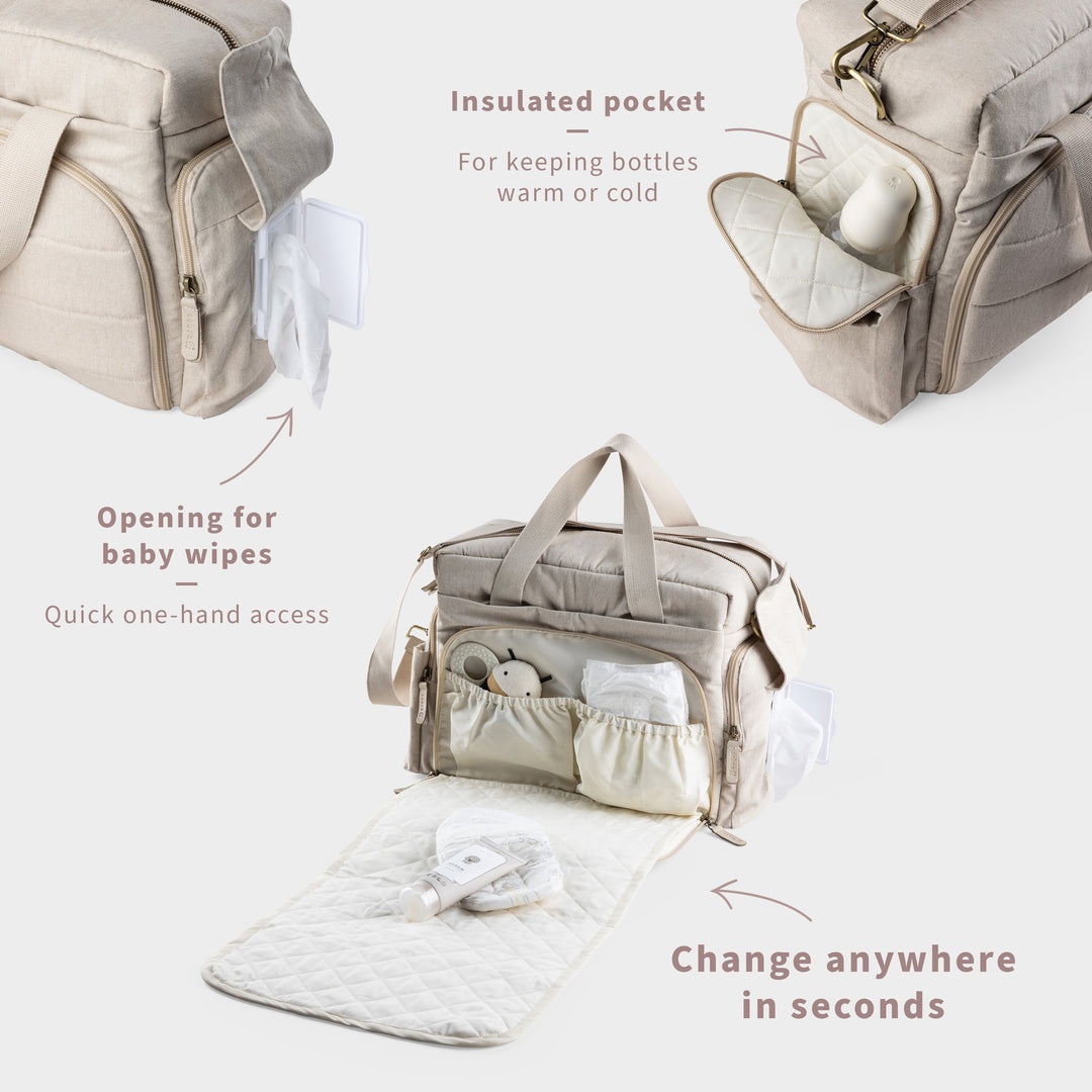 Sebra On-the-go Nursing Bag in Morning Beige Melange