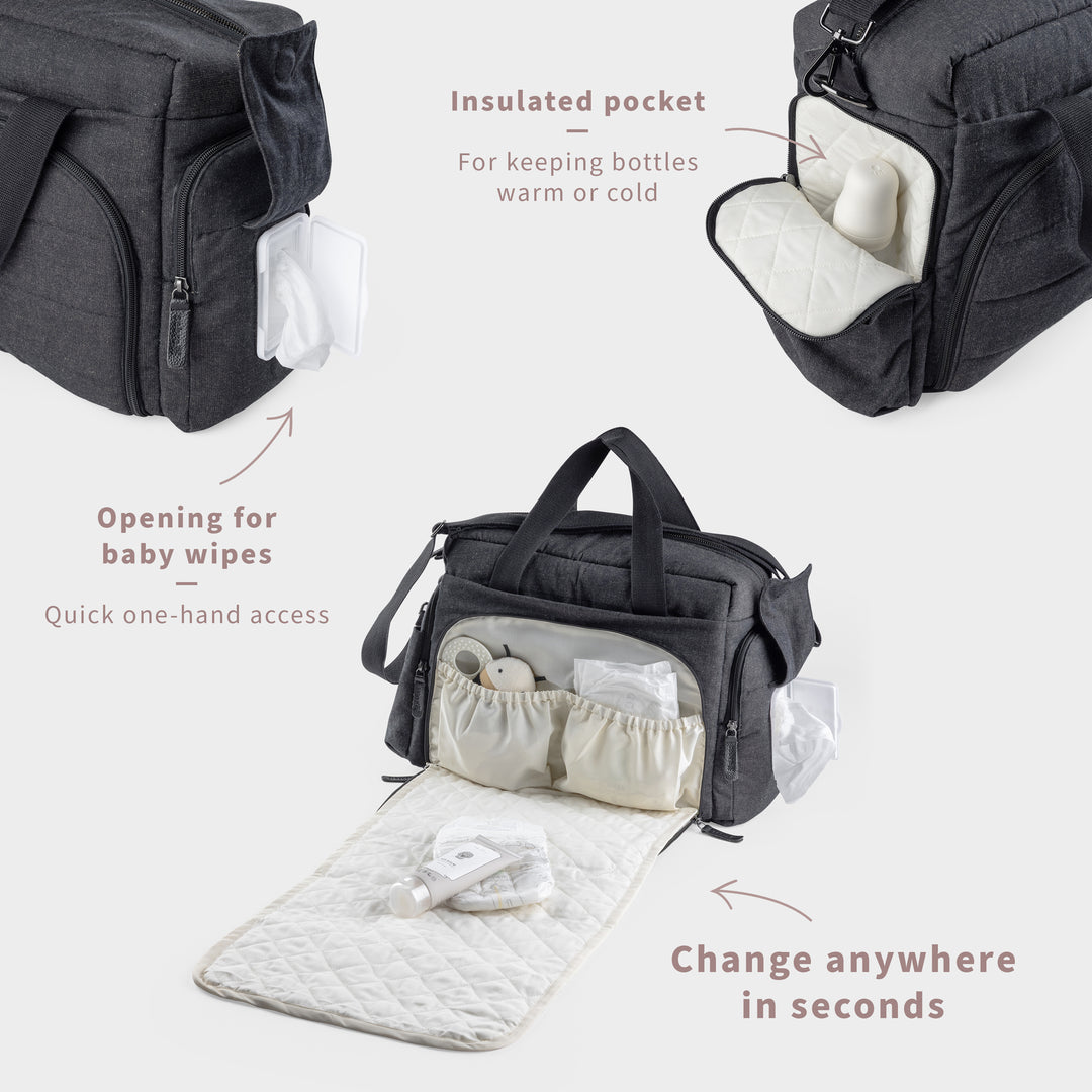 Sebra On-the-go Nursing Bag in Dark Grey Melange