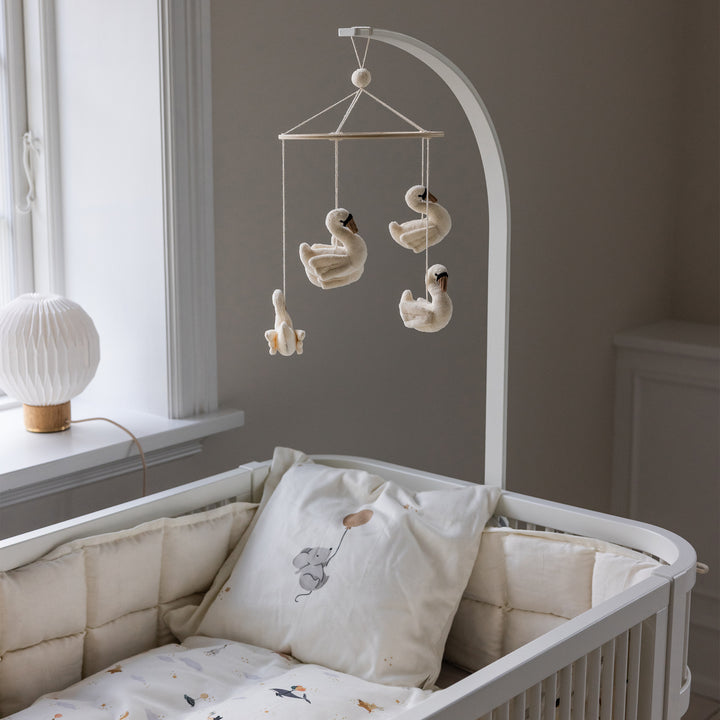 Sebra Wooden Mobile and Canopy Holder in White