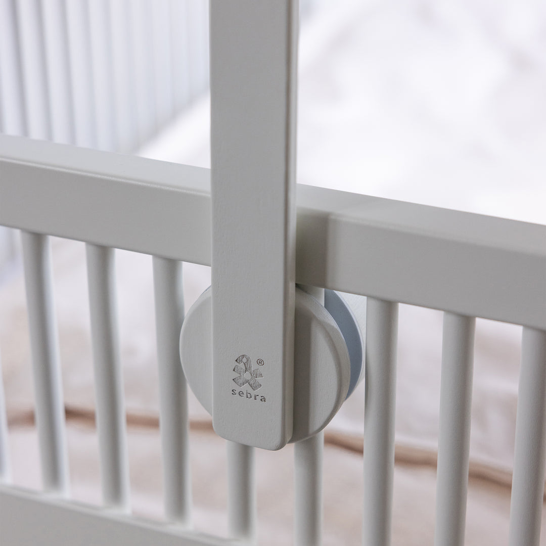 Sebra Wooden Mobile and Canopy Holder in White