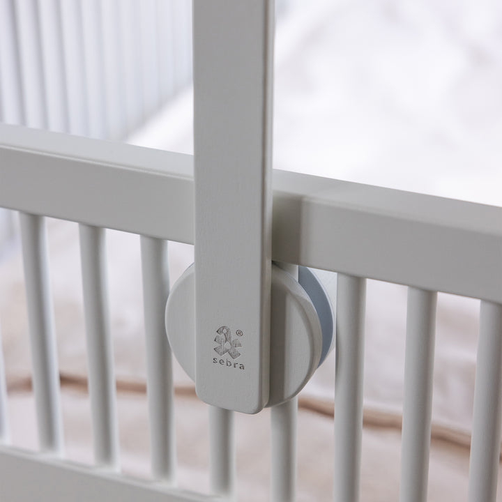 Sebra Wooden Mobile and Canopy Holder in White