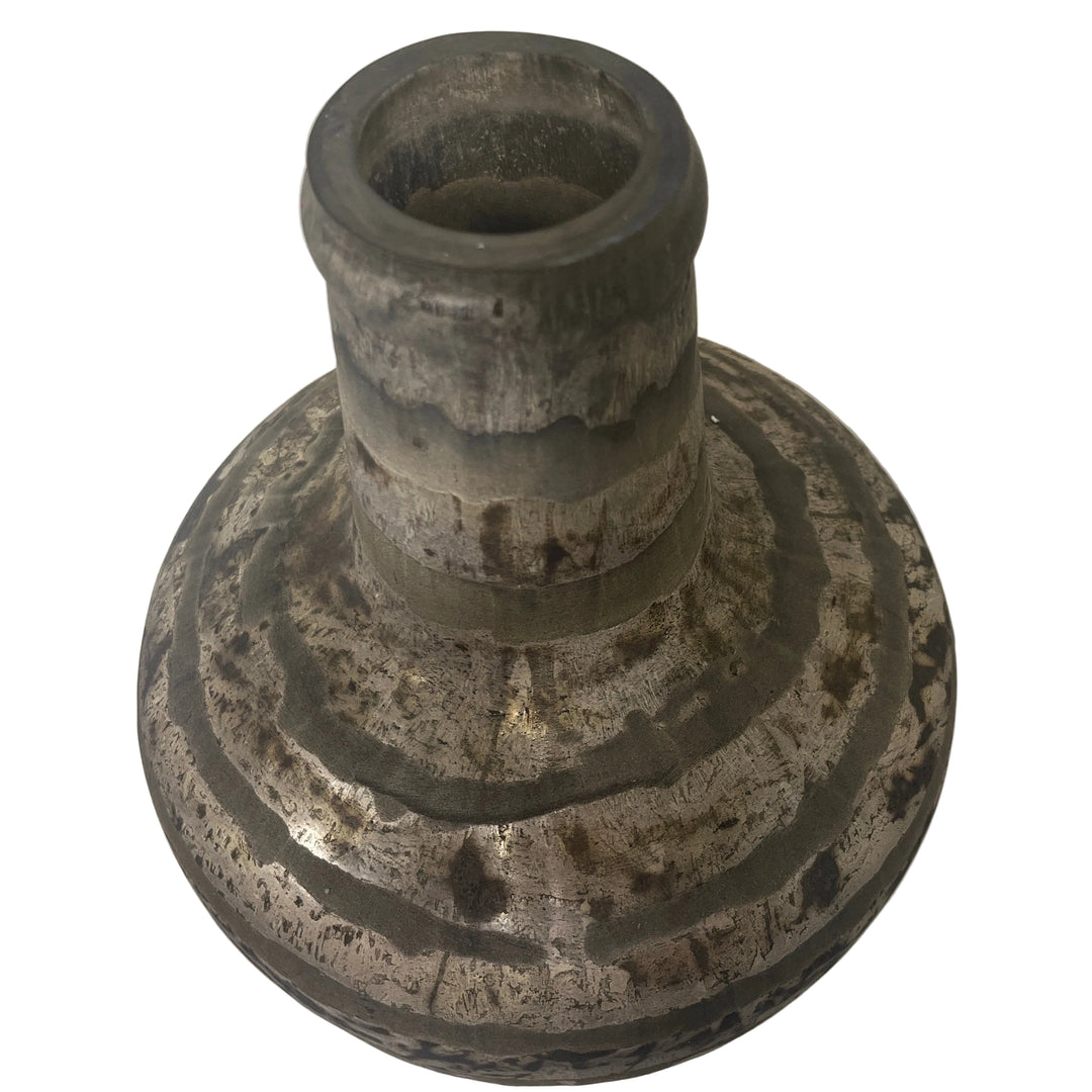Large Conical Vase Silver Taupe