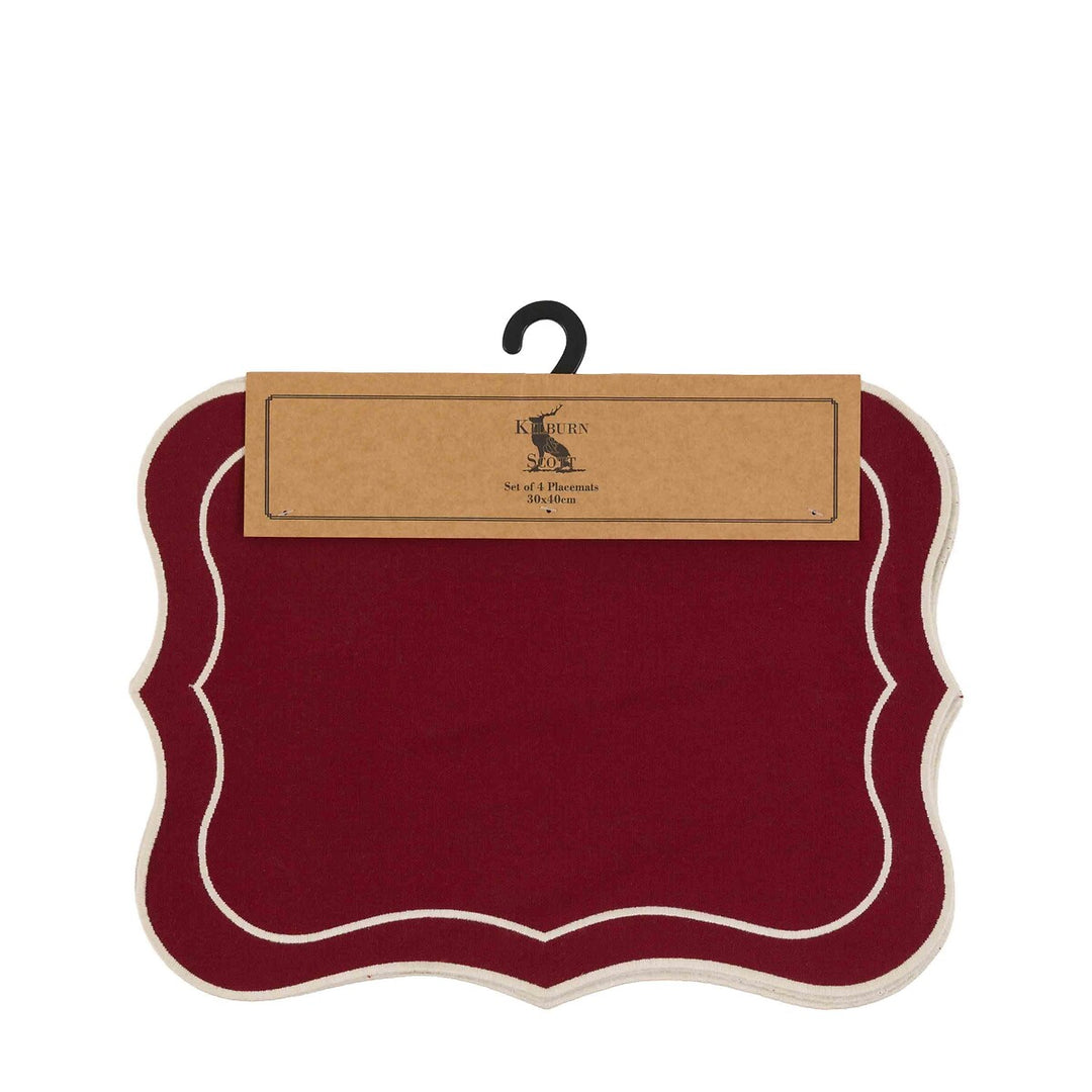 Set of 4 Heritage Scallop Placemats Merlot