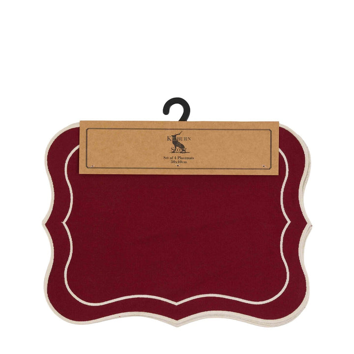 Set of 4 Heritage Scallop Placemats Merlot