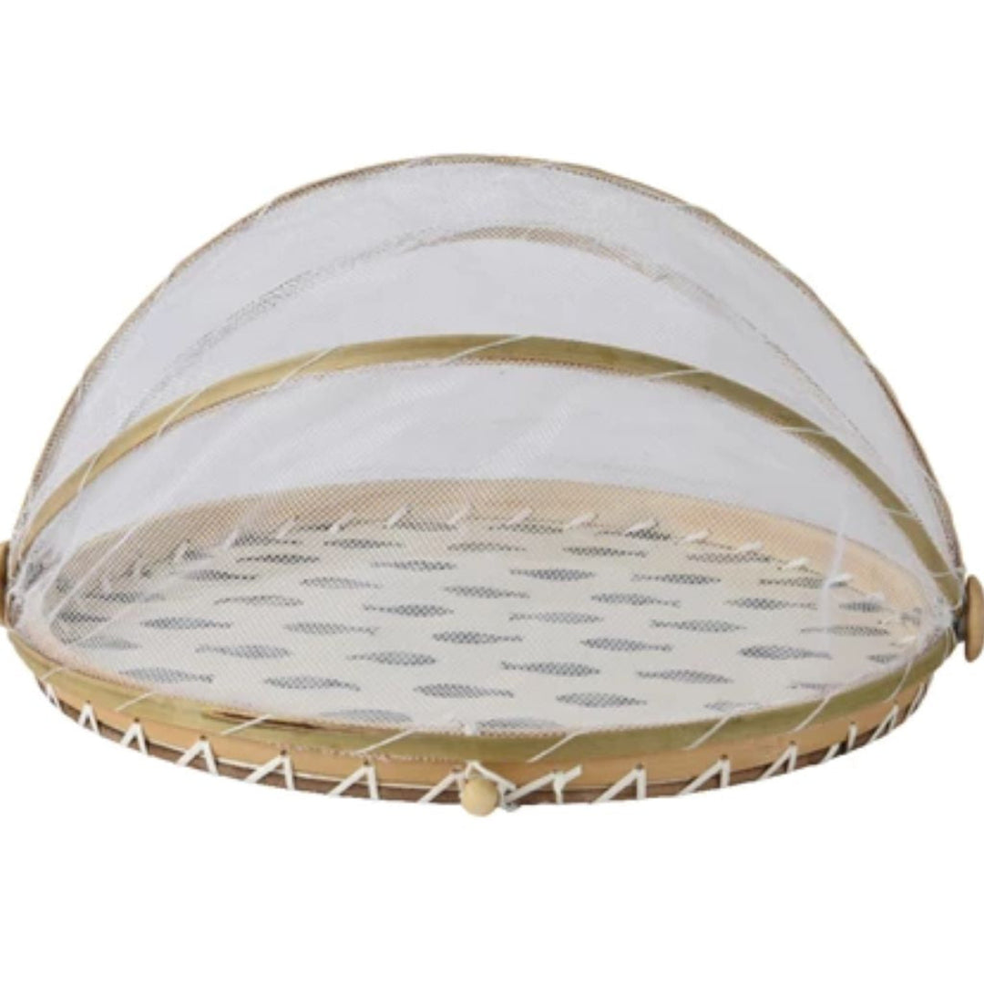 Bamboo Food Cover with Fish Inlay