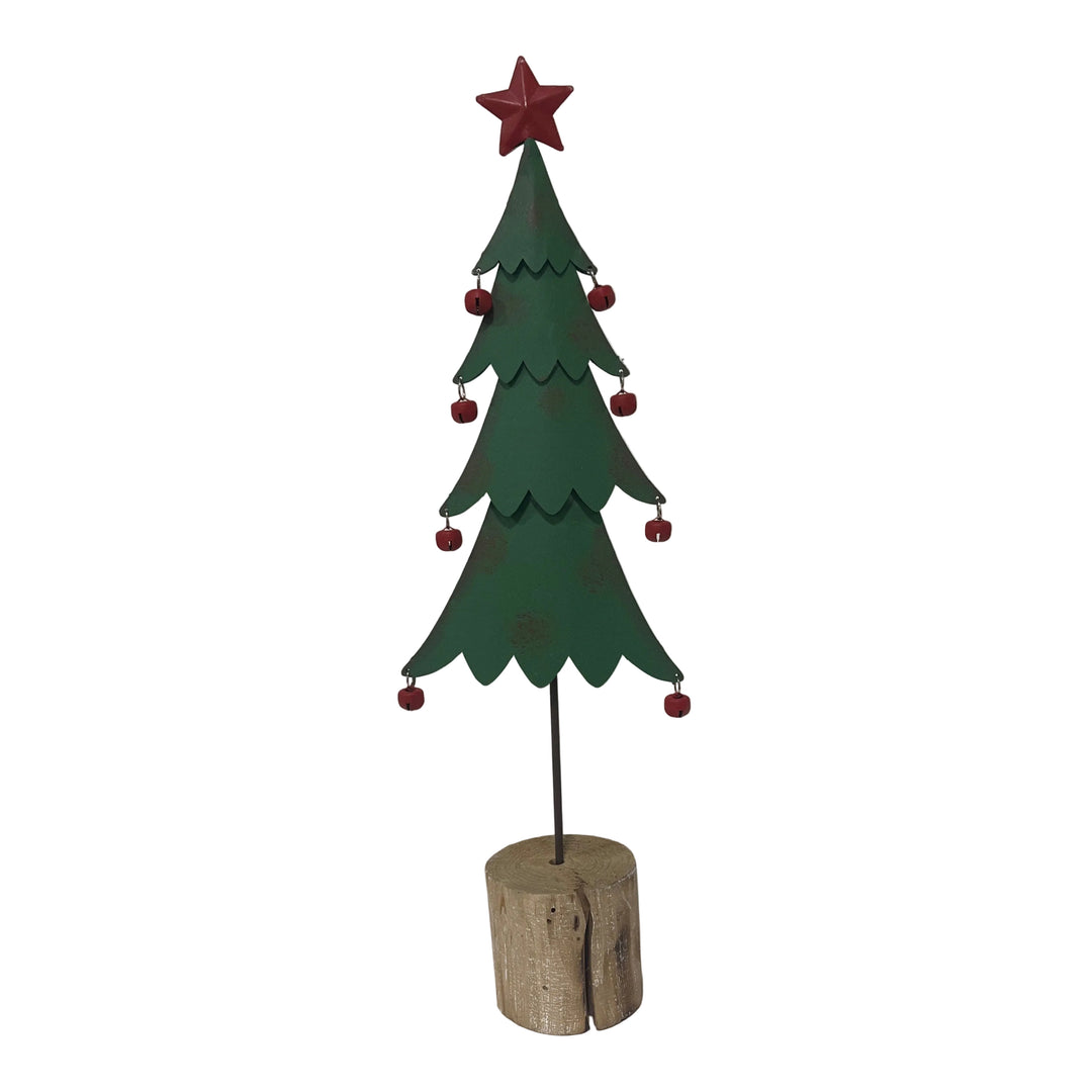 Large Christmas Tree on Log Base