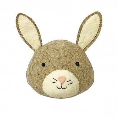 Grey Bunny Felt Head - Mini