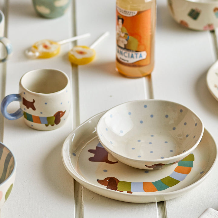 Charlie Tableware Set in Multi Stoneware Set of 3 Kids