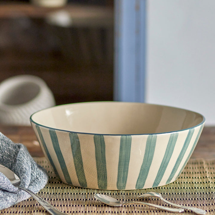 Begonia Bowl in Green Stoneware