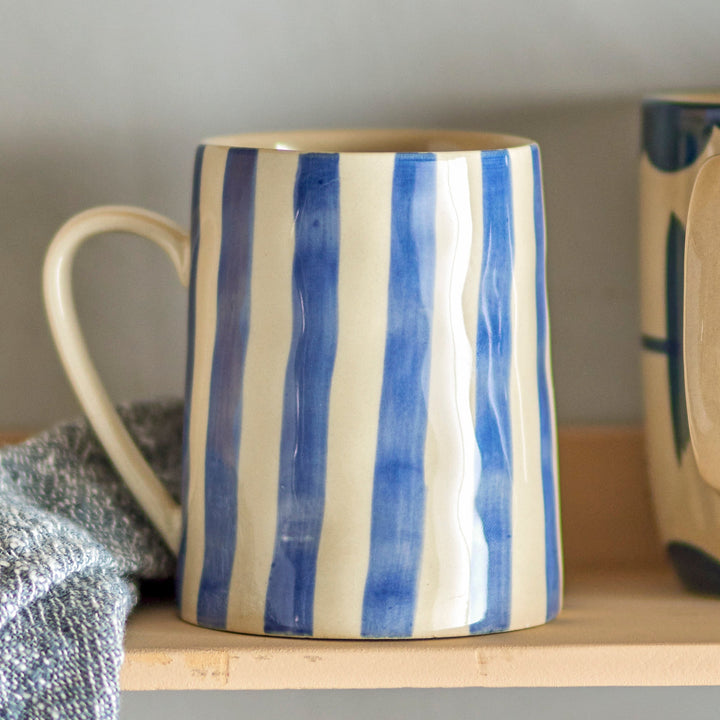 Begonia Mug in Blue Stoneware