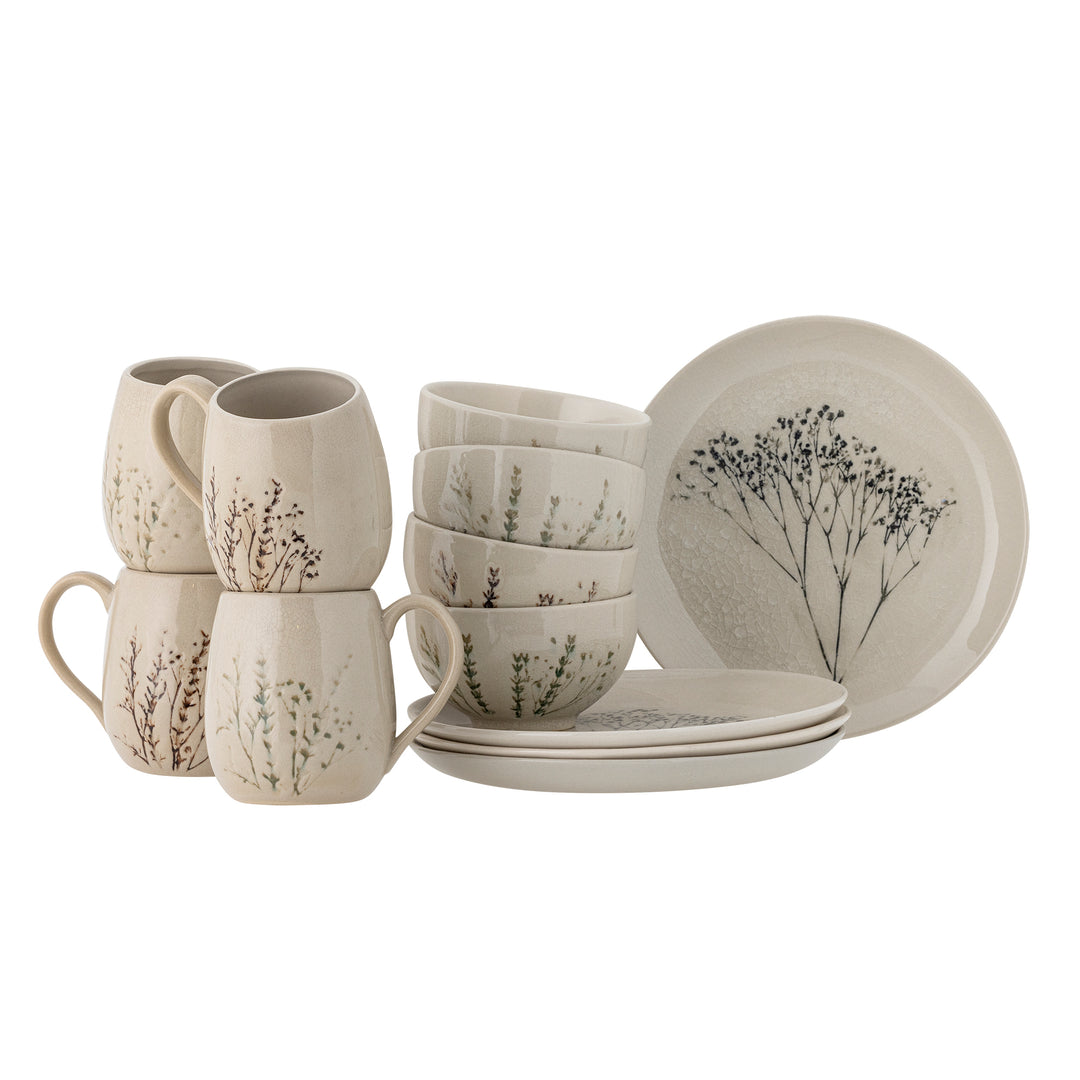Bea Breakfast Set in Nature Stoneware Set of 12