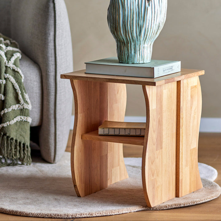 Bark Stool in Nature Rubberwood