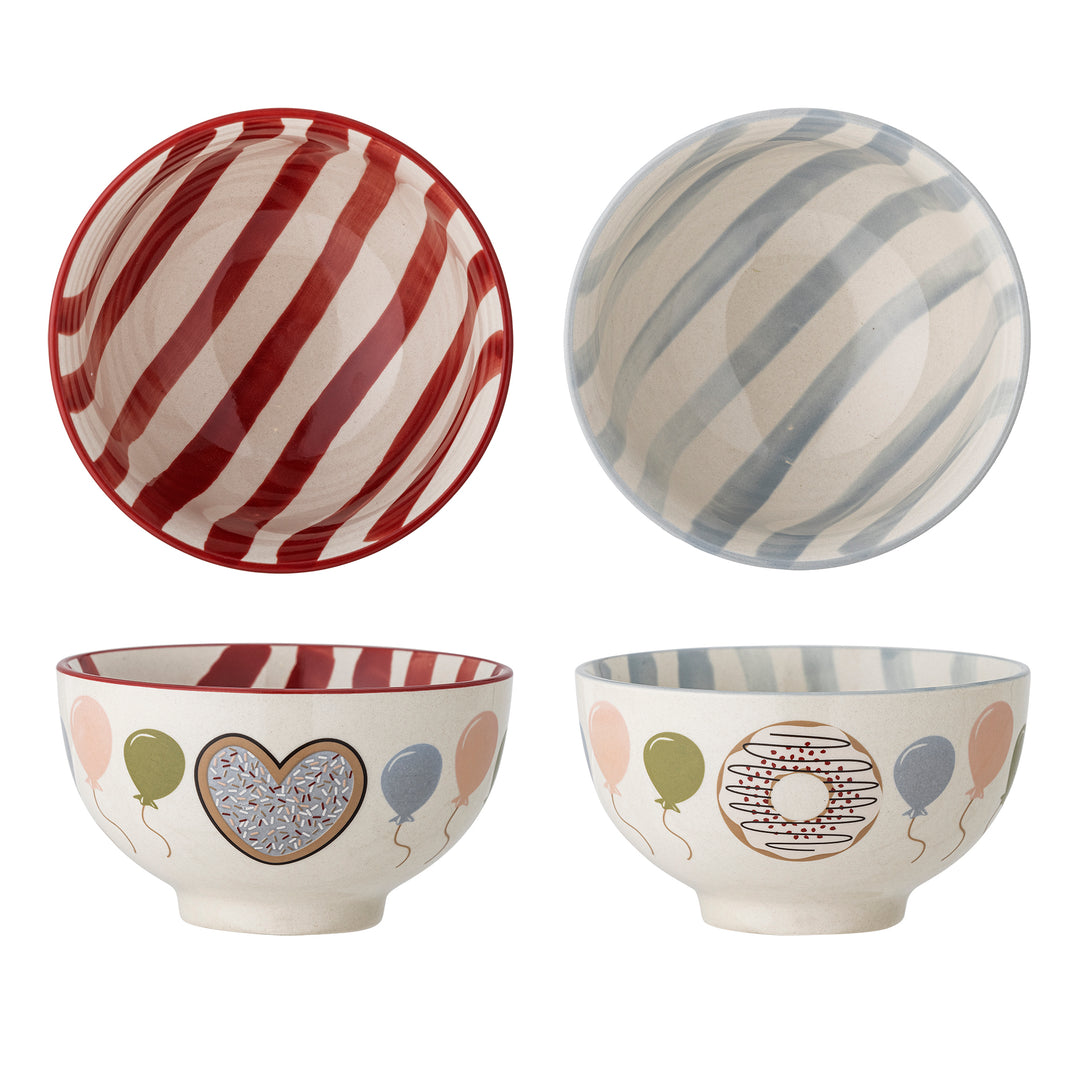 Darby Bowl in Multi Stoneware Set of 2 Kids