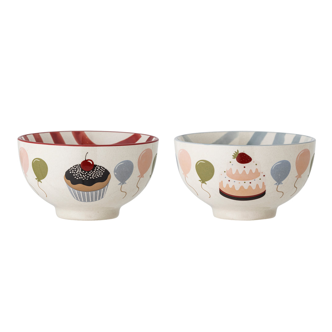 Darby Bowl in Multi Stoneware Set of 2 Kids