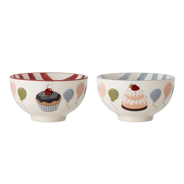 Darby Bowl in Multi Stoneware Set of 2 Kids