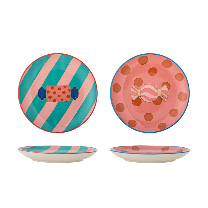 Caramella Plate in Multi Stoneware Set of 2