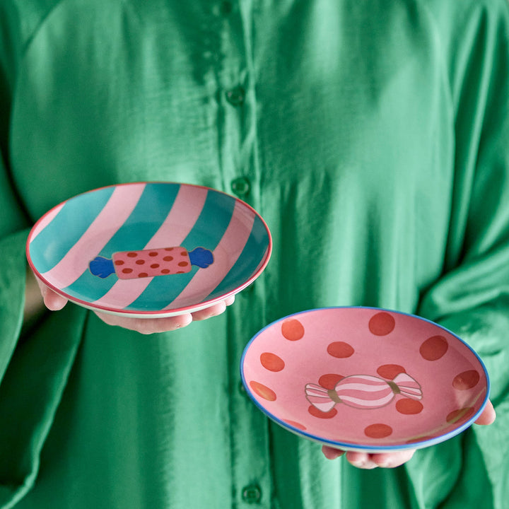 Caramella Plate in Multi Stoneware Set of 2