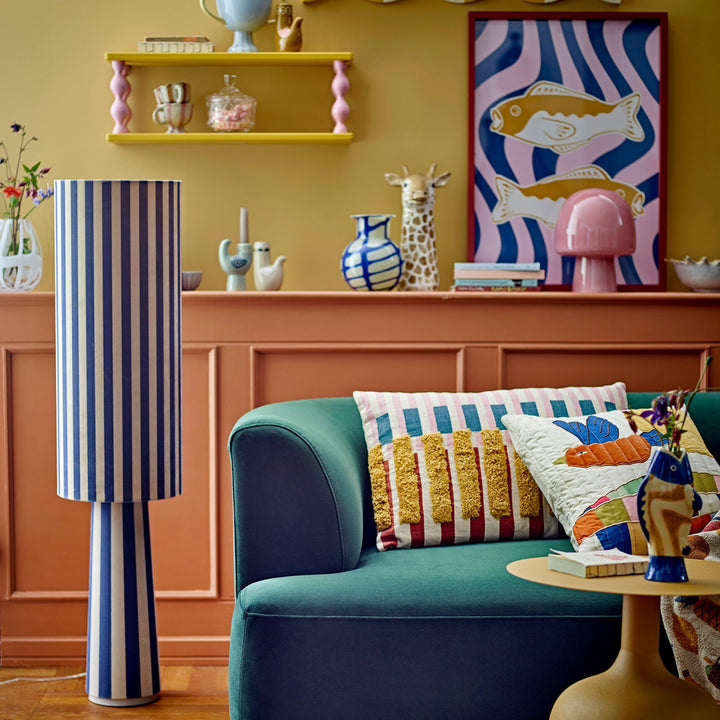 Emmie Floor Lamp in Blue Polyester