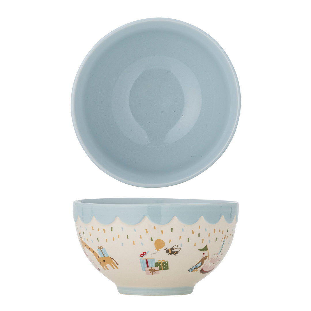 Celebrate Bowl in Blue Stoneware Kids