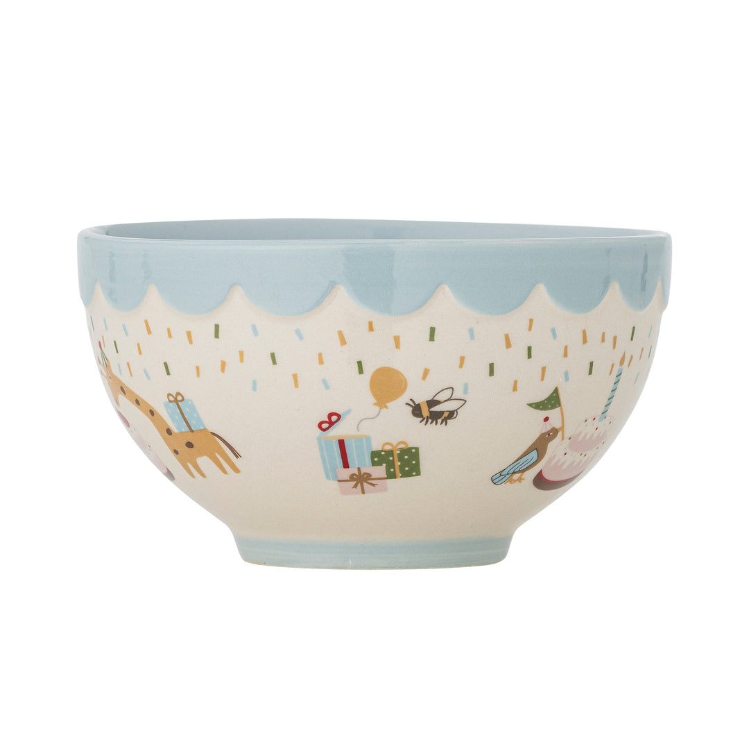 Celebrate Bowl in Blue Stoneware Kids